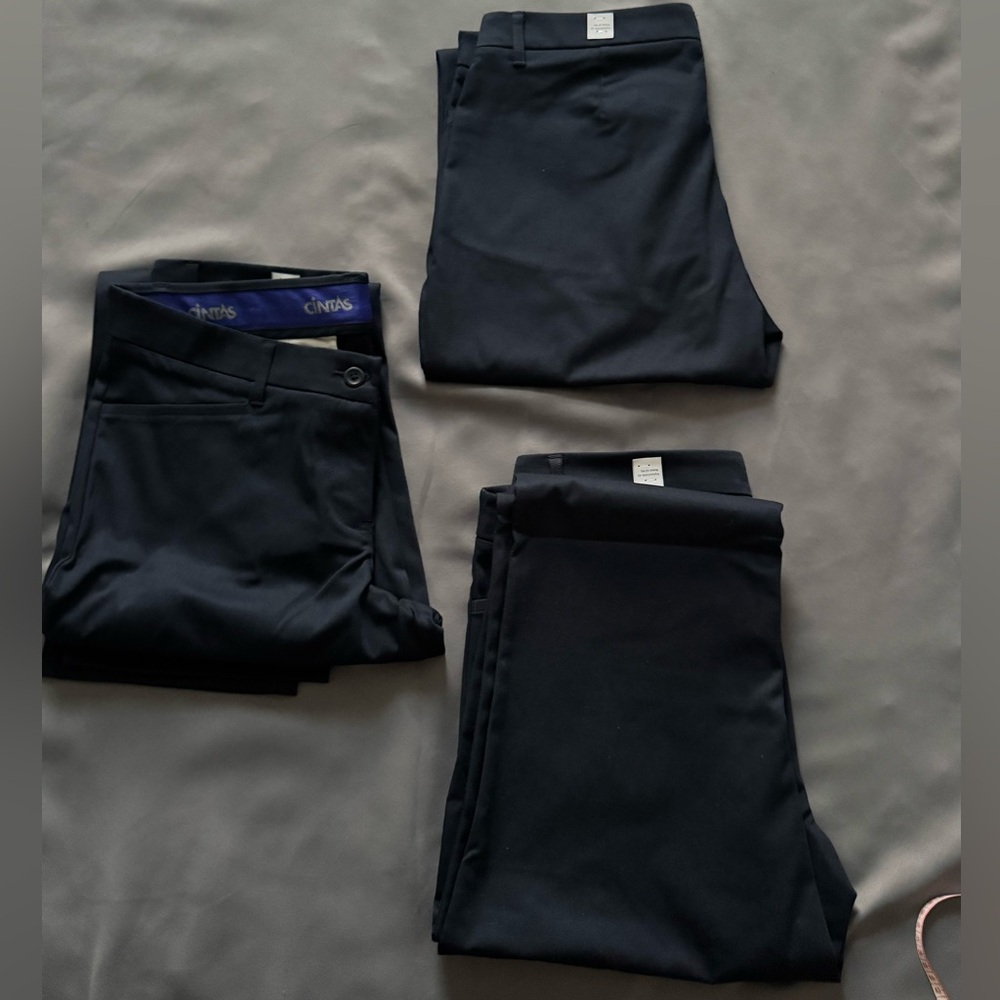 NWT CINTAS WORK PANTS WOMEN’S  PACK OF 3 PANTS BLUE NAVY